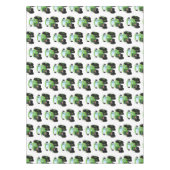 かわいいグリーンハッピーファームトラクター漫画イラストレーション テーブルクロス (正面)