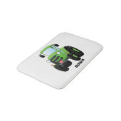 かわいいグリーンハッピーファームトラクター漫画イラストレーション バスマット (アングル)