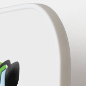 かわいいグリーンハッピーファームトラクター漫画イラストレーション ピックルボールラケット (左詳細)