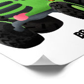 かわいいグリーンハッピーファームトラクター漫画イラストレーション ポスター (角)