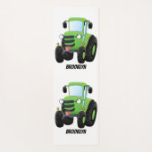 かわいいグリーンハッピーファームトラクター漫画イラストレーション ヨガマット (裏面)