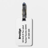 かわいいグリーンハッピーファームトラクター漫画イラストレーション ラゲッジタグ (裏面縦)