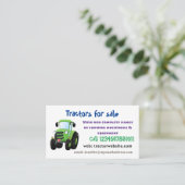 かわいいグリーンハッピーファームトラクター漫画イラストレーション 名刺 (スタンド正面)