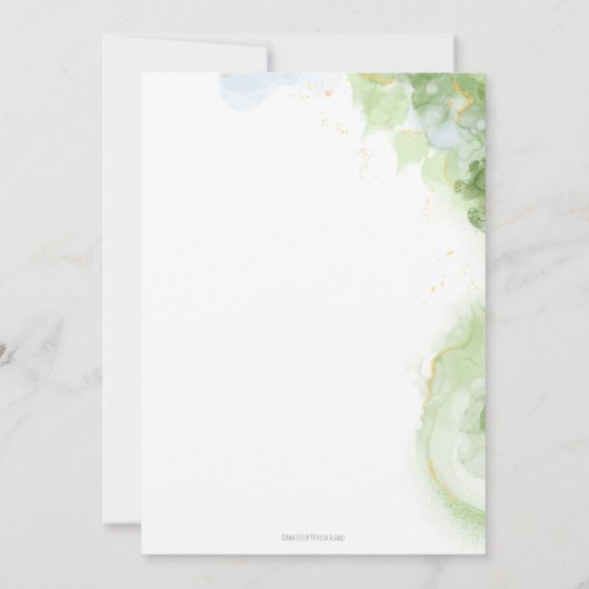 かわいいグリーンハッピー祖母ユニーク誕生日Invite 招待状 (裏面)