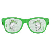 かわいいグリーンハンマーヘッドシャーク漫画 キッズサングラス (正面)