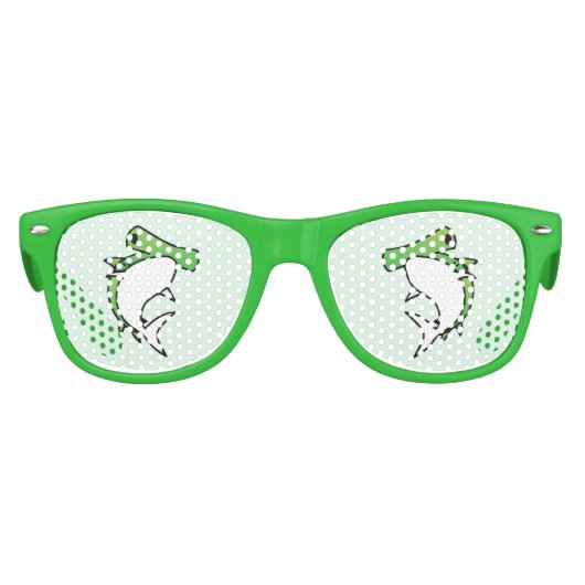 かわいいグリーンハンマーヘッドシャーク漫画 キッズサングラス (正面)