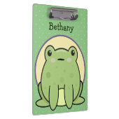 かわいいグリーンパーソナライズされたカエル クリップボード (右)
