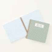 かわいいグリーンパーソナライズされた格子戸アイディア本 ノートブック (内部)