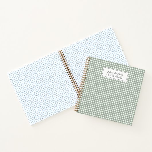 かわいいグリーンパーソナライズされた格子戸アイディア本 ノートブック (内部)