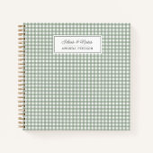 かわいいグリーンパーソナライズされた格子戸アイディア本 ノートブック (正面)