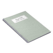 かわいいグリーンパーソナライズされた格子戸レシピ本 ノートブック (右側)