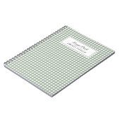 かわいいグリーンパーソナライズされた格子戸レシピ本 ノートブック (左側)