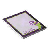 かわいいグリーンパープルハロウィーン猫 ノートパッド (アングル)