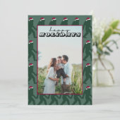 かわいいグリーンビッグフットSanta 1 Photo Christmas Card 招待状 (スタンド正面)