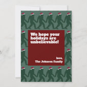 かわいいグリーンビッグフットSanta 1 Photo Christmas Card 招待状 (裏面)