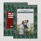 かわいいグリーンビッグフットSanta 1 Photo Christmas Card 招待状 (正面/裏面)