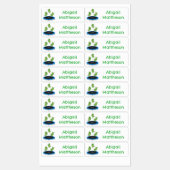 かわいいグリーンビーンズのトランポリンパーソナライズされたガ ラベル (シート)