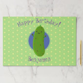 かわいいグリーンピックキュウリの漫画イラストレーション ペーパーパッド (インサイチュ)