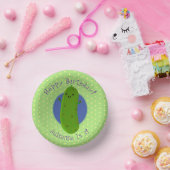 かわいいグリーンピックキュウリの漫画イラストレーション ペーパーボウル (パーティー)