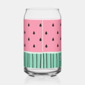 かわいいグリーンピンクパステルスイカのペルソナライズ ガラス缶 (右)