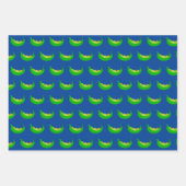 かわいいグリーンピーカラフルス男女兼用デイパーティー ラッピングペーパーシート (正面2)