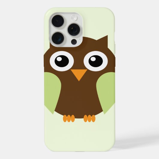 かわいいグリーンフクロウ iPhoneケース (裏面)