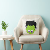 かわいいグリーンフランケンシュタインモンスター顔ハロウィーン クッション (椅子)