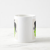 かわいいグリーンフランケンシュタインモンスター顔ハロウィーン コーヒーマグカップ (中央)