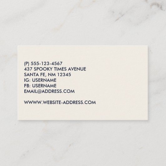 かわいいグリーンフランケンシュタインモンスター顔ハロウィーン 名刺 (裏面)