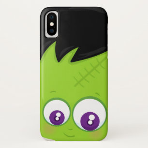 かわいいグリーンフランケンシュタインモンスター顔ハロウィーン iPhone X ケース