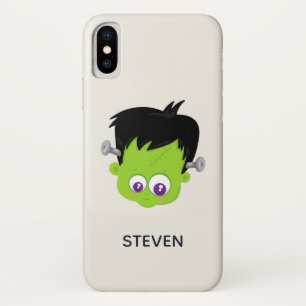 かわいいグリーンフランケンシュタインモンスター顔ハロウィーン iPhone X ケース