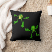 かわいいグリーンフロギー クッション (ブランケット)