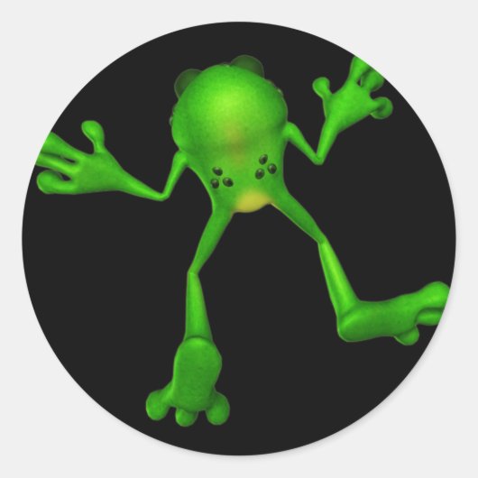 かわいいグリーンフロギー ラウンドシール (正面)