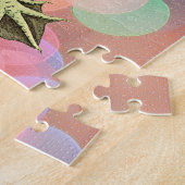 かわいいグリーンフロッグヤングチャイルドパズル ジグソーパズル (側面)