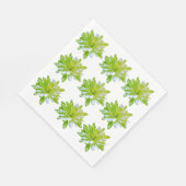 かわいいグリーンフローラグリーンフラワーグリーンデイジー スタンダードランチョンナプキン (角)