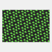 かわいいグリーンヘリコプター ラッピングペーパーシート (正面2)