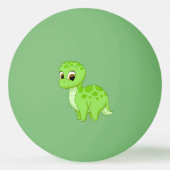 かわいいグリーンベビーブロントサウルス恐竜 卓球ボール (裏面)