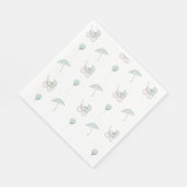 かわいいグリーンベビー乳母車ベビーシャワー スタンダードランチョンナプキン (角)