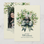 かわいいグリーンボウのリースの写真 クリスマス (正面/裏面)