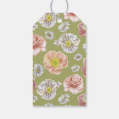 かわいいグリーンボホバニーラビットラブ結婚フローラ ギフトタグ (裏面)