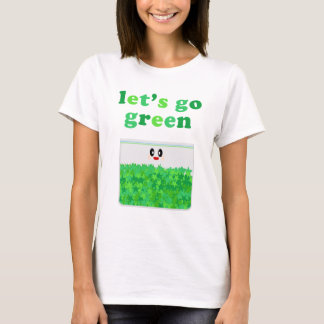 かわいいグリーンポットTシャツ Tシャツ