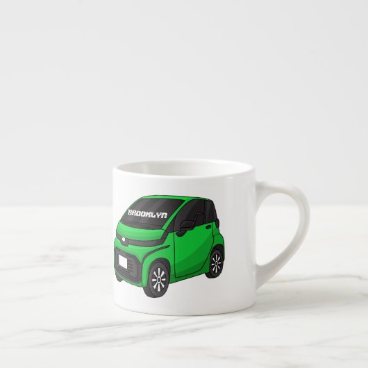 かわいいグリーンマイクロサイズの車 エスプレッソカップ (右)