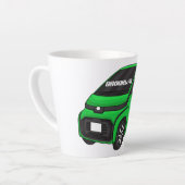 かわいいグリーンマイクロサイズの車 カフェラテマグ (左アングル)