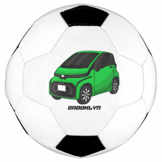 かわいいグリーンマイクロサイズの車 サッカーボール