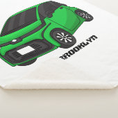 かわいいグリーンマイクロサイズの車 シェルパブランケット (3/4)