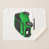かわいいグリーンマイクロサイズの車 シェルパブランケット (正面(横))