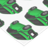 かわいいグリーンマイクロサイズの車 テーブルクロス (アングル)