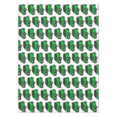 かわいいグリーンマイクロサイズの車 テーブルクロス (正面)