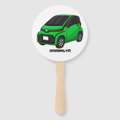 かわいいグリーンマイクロサイズの車 ハンドファン (裏面)