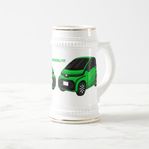 かわいいグリーンマイクロサイズの車 ビールジョッキ